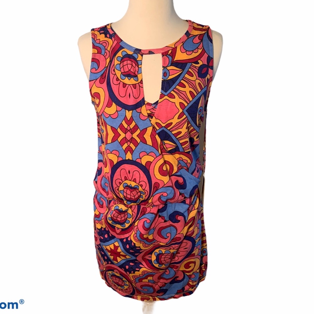 SATVA Faux Wrap Dress with Vivid Colors, M